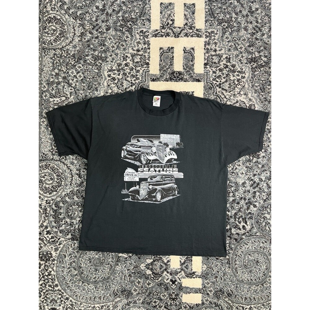 Vintage Fruit Of The Loom Brand Hot Rod Heaven 1990’s Double Feature Shirt  3XL